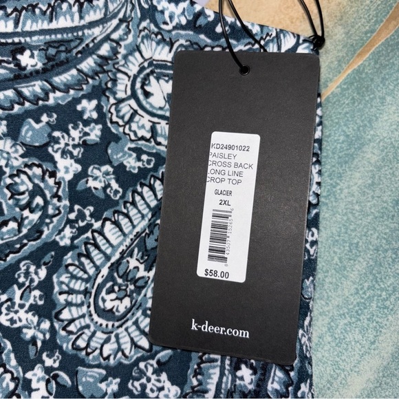 K Deer paisley leggings and crop top cross back set size 3XL leggings / 2XL top - Picture 4 of 9